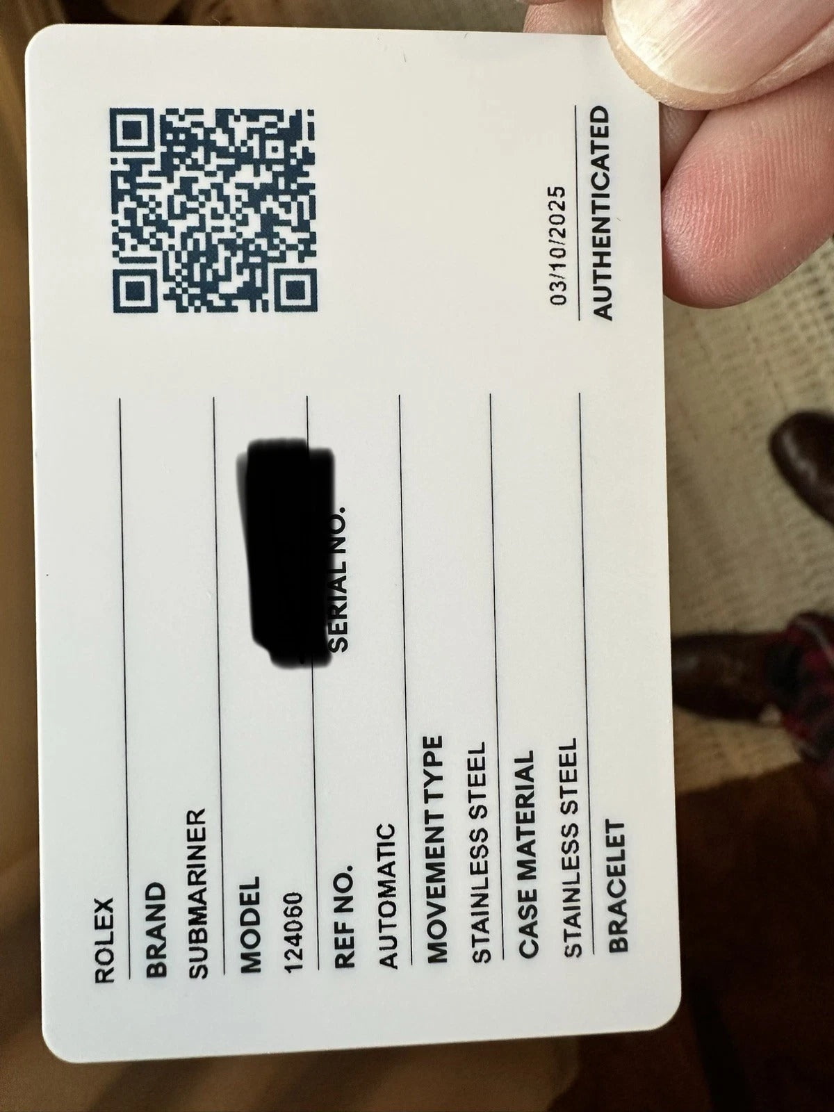 Unworn 2025 Rolex Submariner Black Dial Stainless Steel 124060 No Date 41mm