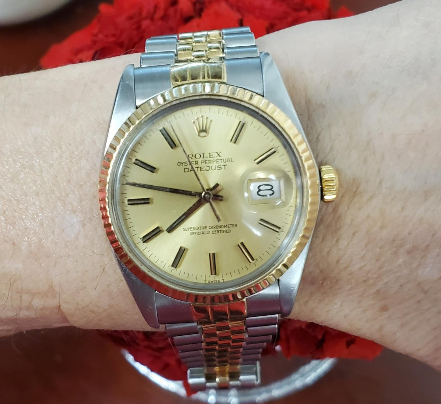 Rolex Datejust 16013 Two Tone 36mm Champagne 18k SS Jubilee 1979 Automatic