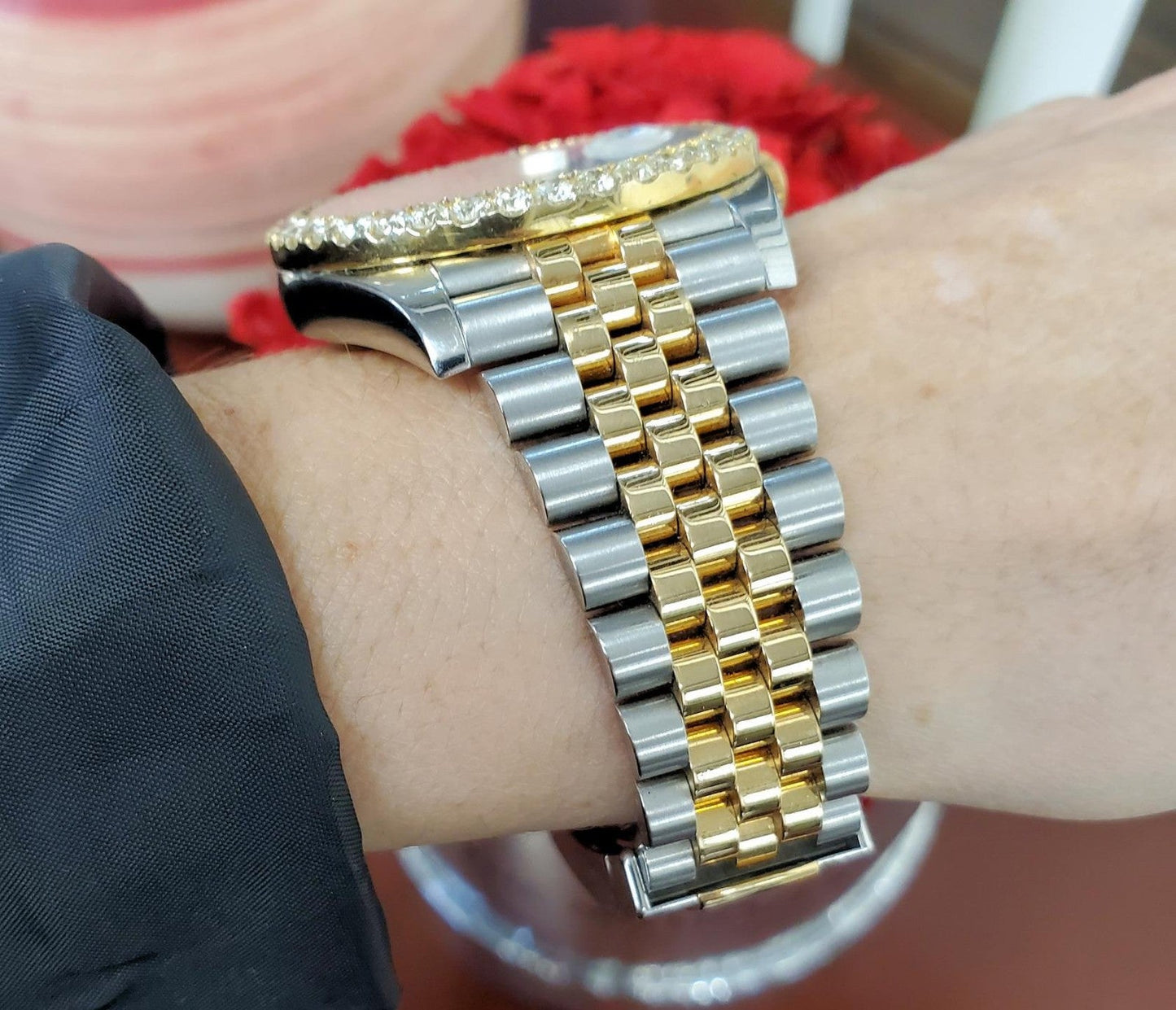 41mm Rolex Datejust Two Tone Auto 18k/SS Jubilee White Dial Diamond Bezel 126333