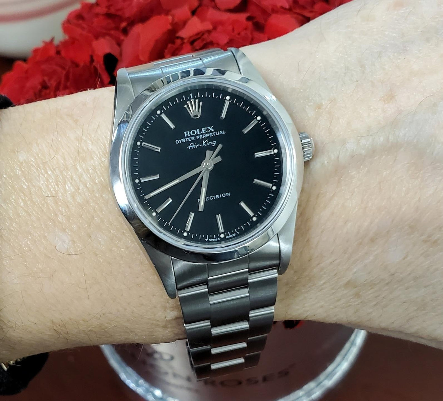 Rolex AirKing 14000 34mm Stainless Steel Oyster Black Dial Silver Stick 1991