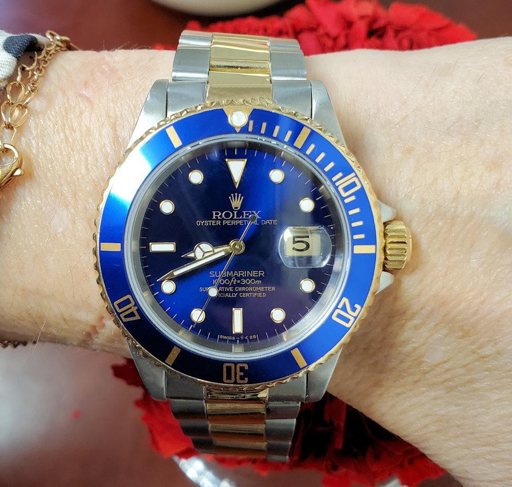 Rolex Submariner 16613 Two Tone Oyster 40mm Blue Tritium Dial 1996 Auto