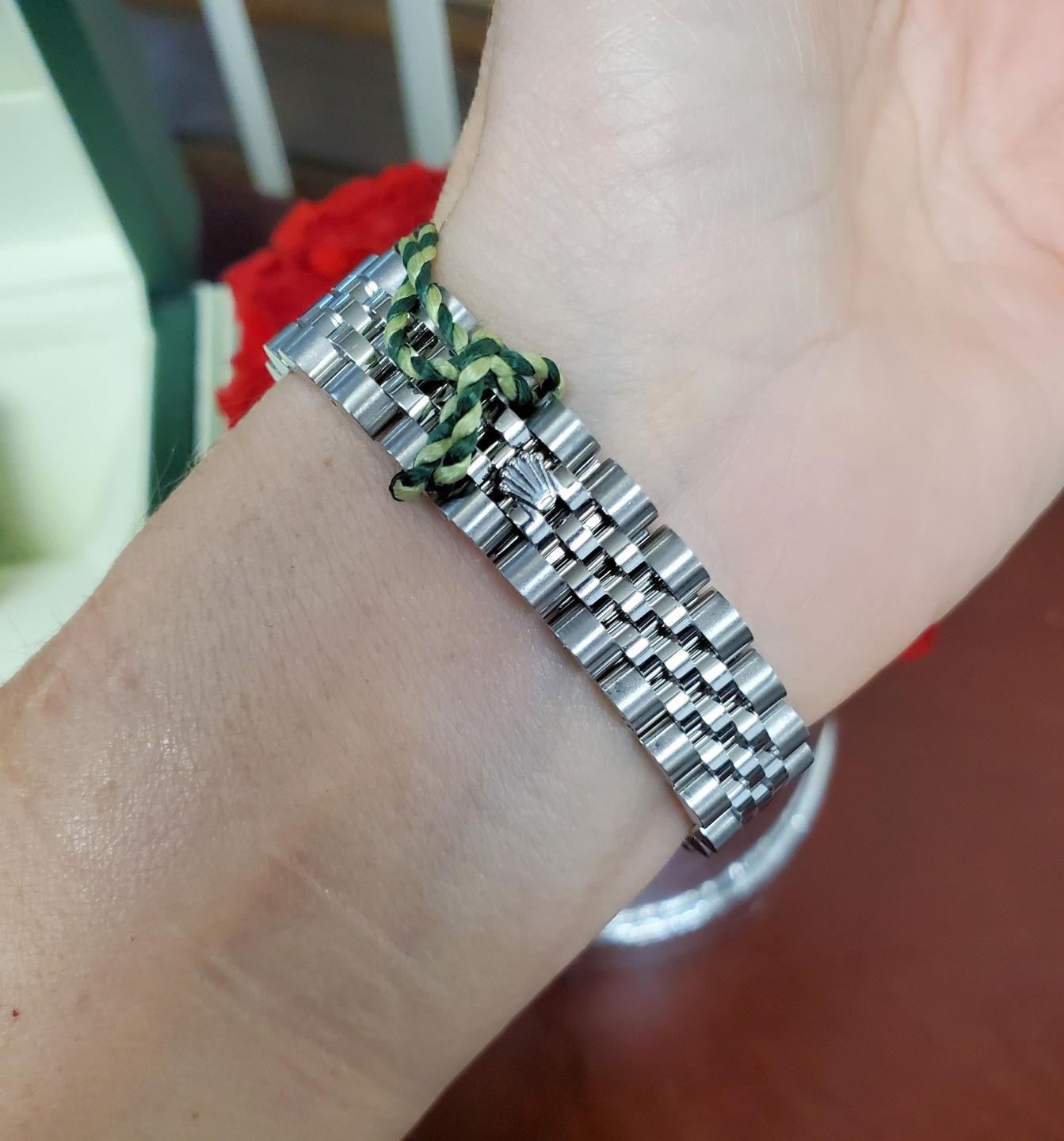 Rolex Datejust 26mm 179384 Ladies Steel Gold Crystal Diamond Dial Bezel Jubilee