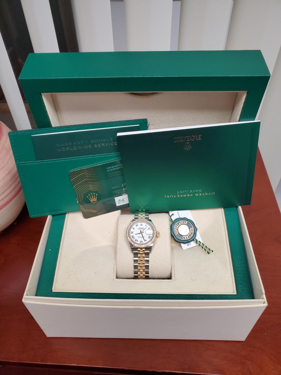 Rolex Lady Datejust 279383 Factory Diamond Bezel White Roman 28mm Complete 2023