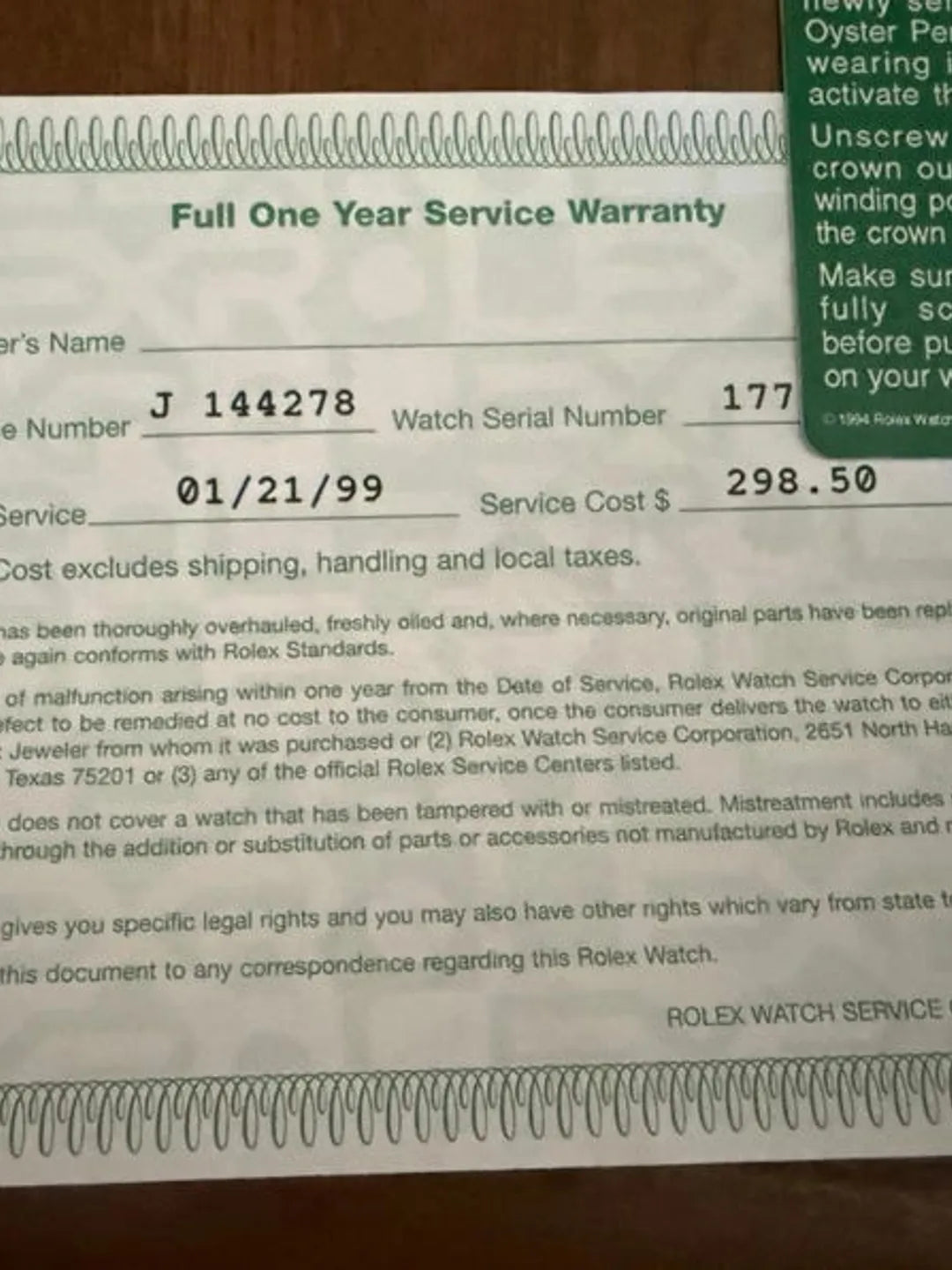 Vintage Rolex Submariner Automatic Watch – Authentic, Serviced, With Rolex Papers