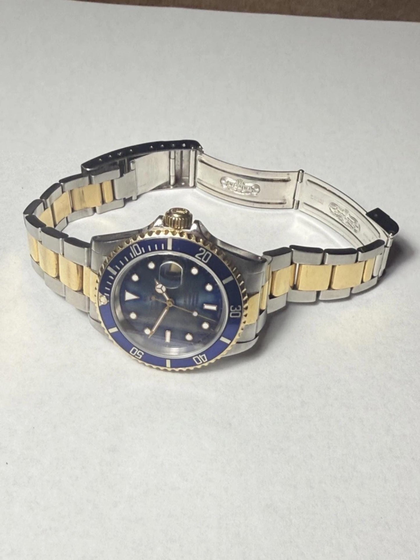 Vintage Rolex Submariner Date 40 mm Blue Dial Two Tone | Stainless Steel & 18K Gold | Automatic Diver Watch | Full Set Box Papers