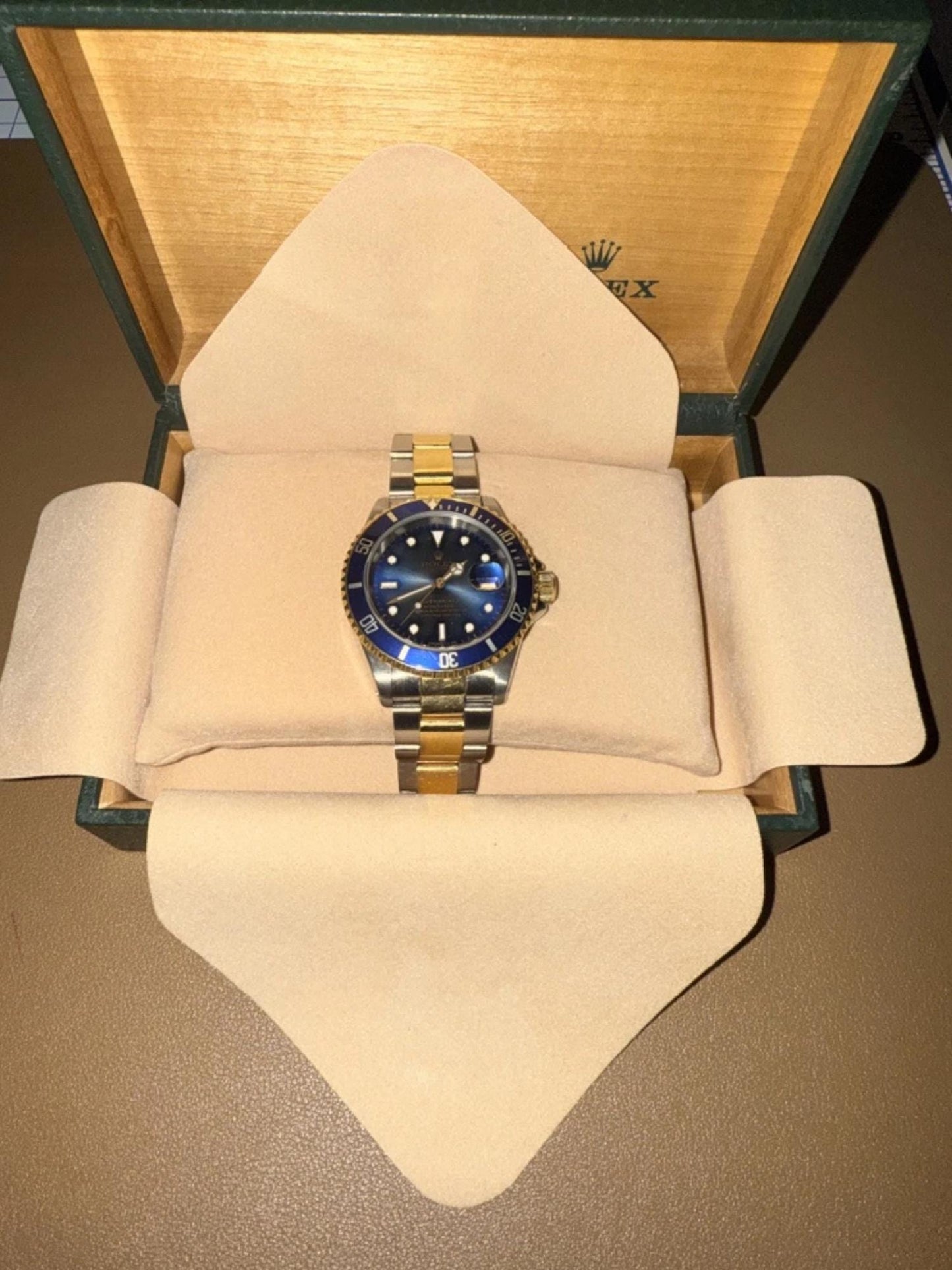 Vintage Rolex Submariner Date 40 mm Blue Dial Two Tone | Stainless Steel & 18K Gold | Automatic Diver Watch | Full Set Box Papers