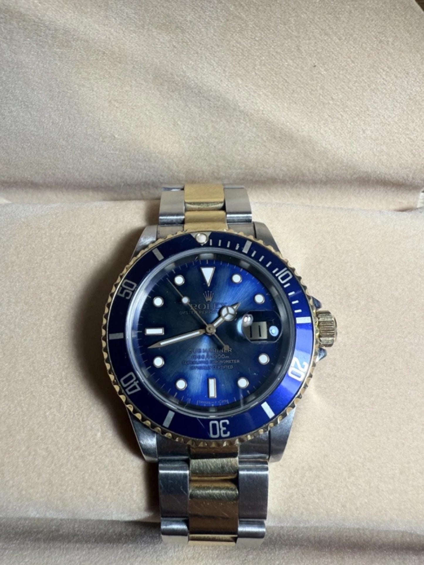Vintage Rolex Submariner Date 40 mm Blue Dial Two Tone | Stainless Steel & 18K Gold | Automatic Diver Watch | Full Set Box Papers
