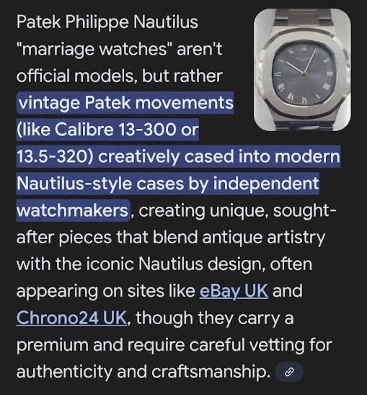 Vintage Patek Philippe Cal. 23-300 Movement Nautilus-Style Marriage Watch – Serviced, Boxed